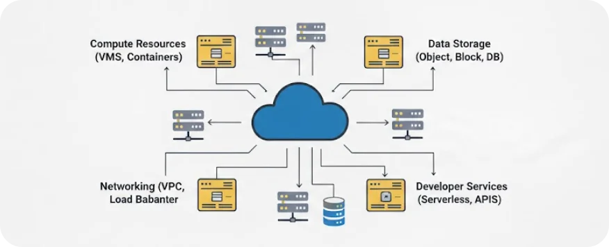 Cloud infrastructure illustration
